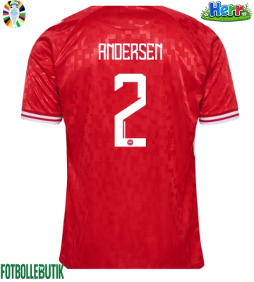 Danmark Joachim Andersen #2 Hemmatröja EM 2024 Kortärmad